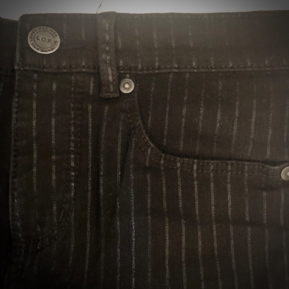 NWOT Ann Taylor Pin Striped Black Jeans - Picture 6 of 11